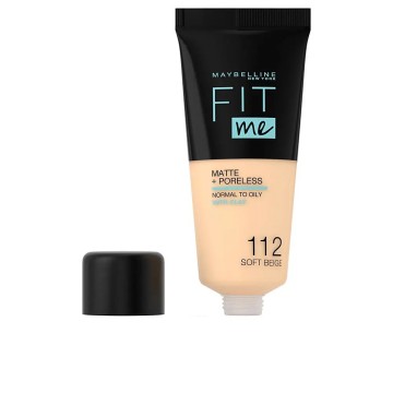 Maybelline Fit Me Matte & Poreless Foundation 112 Soft Beige – medium dekkende foundation voor normale tot vette huid met matte
