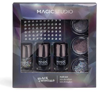 BLACK CRYSTALS NAIL LOT 7 pcs